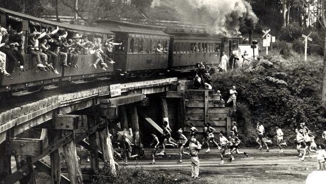Historic Photo Of Puffing Billy Crossing Bridge
